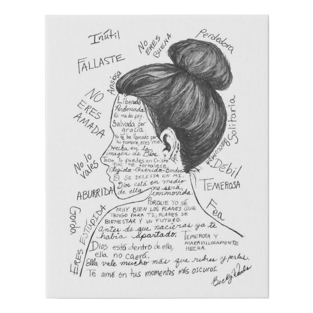 Spanish Girl Words- Foam Canvas (Front)