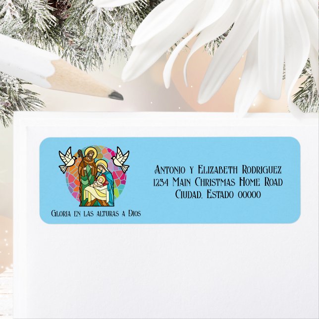 Spanish Glory to God in the Highest Christmas Label (Creator Uploaded)