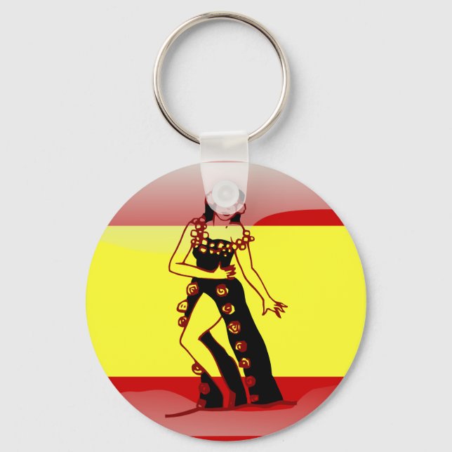 Spanish glossy flag keychain (Front)