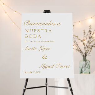 Spanish gold letter Wedding Welcome sign