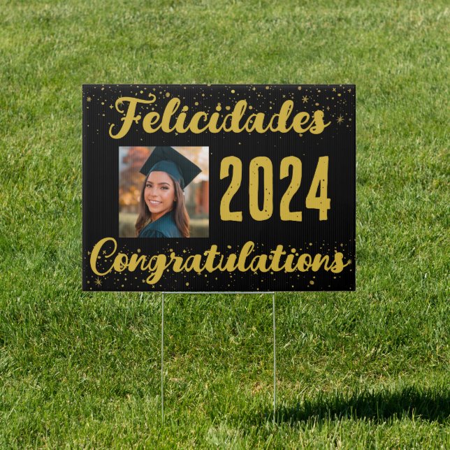 Spanish Graduation Felicidades Congratulations Sign (Insitu)