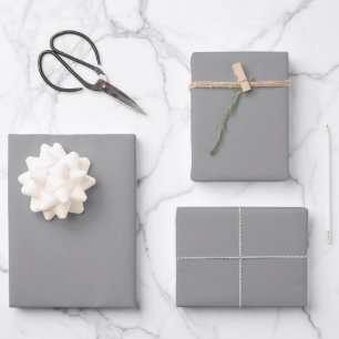 Spanish Gray Solid Color Wrapping Paper Sheets