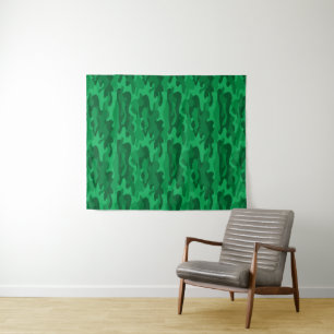 Spanish Green Monocolor Camo Tapestry