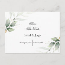 Spanish Greenery Save the Date card