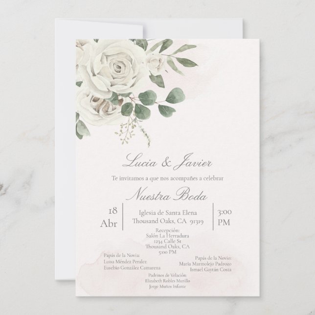 Spanish Greenery Wedding invitation (Front)