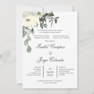 Spanish Greenery Wedding Invitation