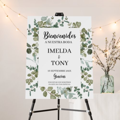 Spanish Greenery Wedding Welcome sign