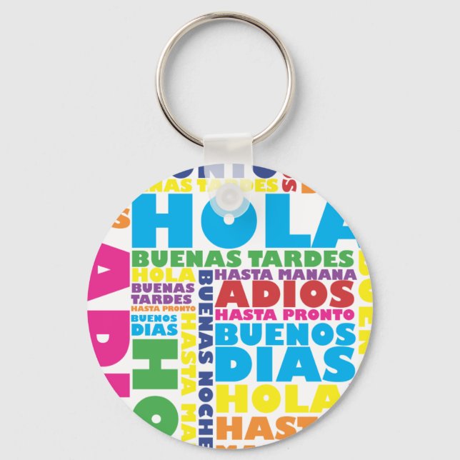 Spanish Greetings Keychain (Front)
