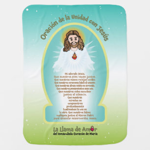Spanish GRN Bg Kids FOL Mary Icon + Unity Prayer  Baby Blanket