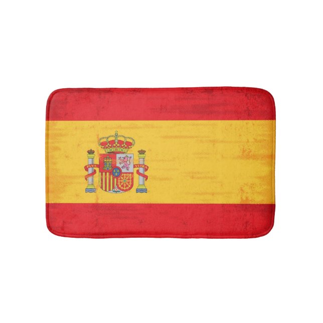 Spanish grunge flag bathroom mat (Front)
