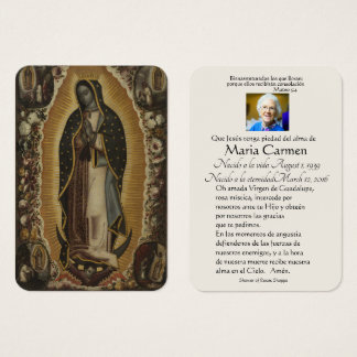 Spanish Guadalupe Mary Funeral Prayer Holy Card