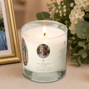 Spanish Guadalupe Memorial Photo Prayer Candle