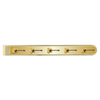 Spanish Guitar Design Gold Finish Tie Bar