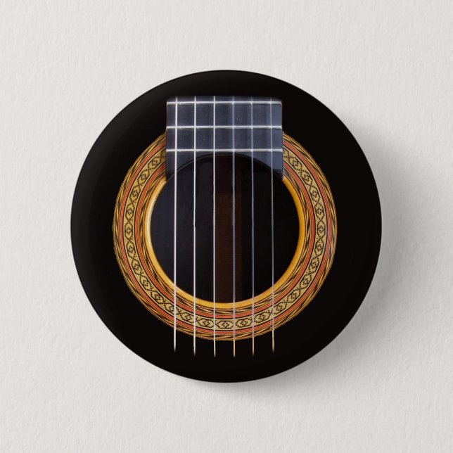 Spanish Guitar Hole Pinback Button (Front)