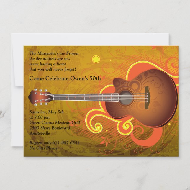 Spanish Guitar Invitation (Front)
