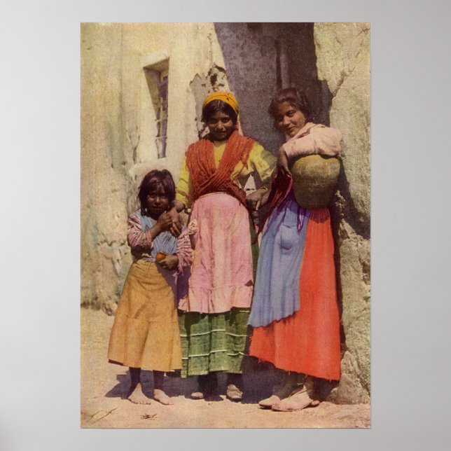 Spanish Gypsy Girls, Vintage 1917 Poster (Front)