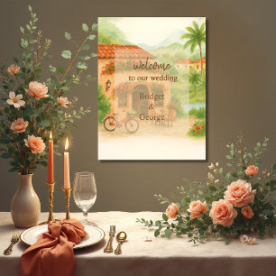 Spanish Hacienda Destination Wedding welcome Foam Board