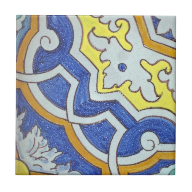 Spanish Hand Painted Ceramic Tile (Front)