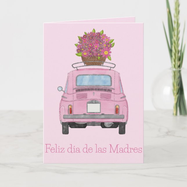 Spanish Happy Mother’s Day Fiat 500 Card (Front)