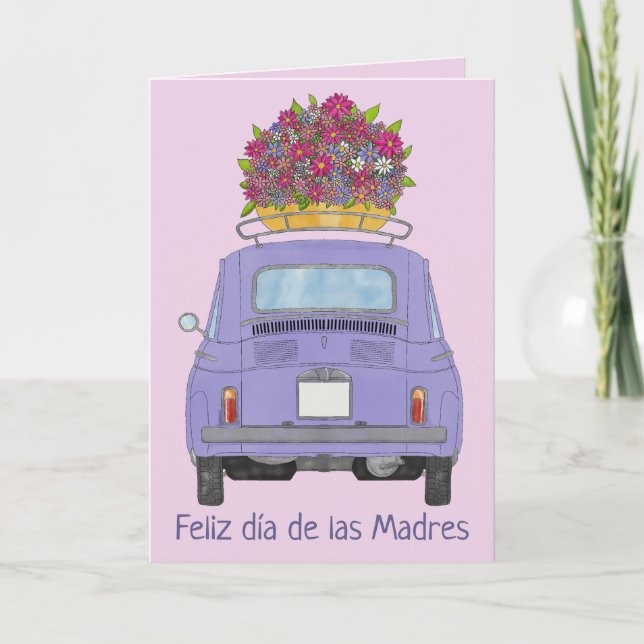Spanish Happy Mother’s Day Fiat 500 Card (Front)