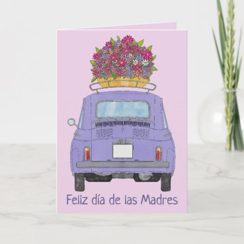 Spanish Happy Mothers Day Fiat 500 Card