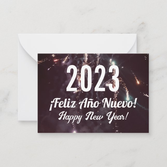 Spanish Happy New Year  Note Card (Front)