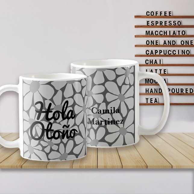 Spanish Hello Autumn Fall Vibes Personalize Coffee Mug (Creator Uploaded)
