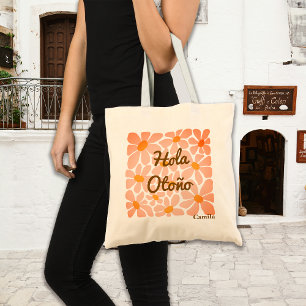Spanish Hello Autumn Fall Vibes Personalize Tote Bag