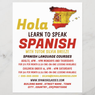 Spanish Hola, Spanish Language Course Flyer