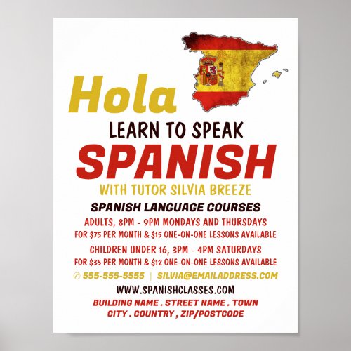Spanish Hola Spanish Language Course Poster