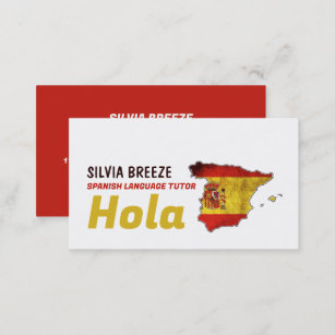 Spanish Hola, Spanish Language Tutor, Teacher Business Card