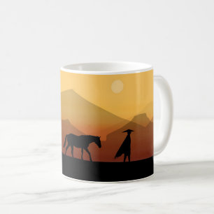 Spanish Horse and Man Silhouette Coffee Mug