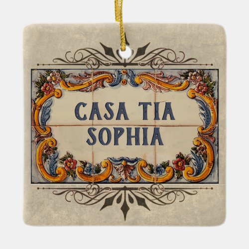 Spanish House Sign Ceramic Ornament