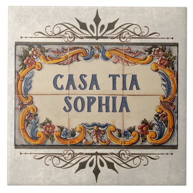 Spanish House Sign  Ceramic Tile (Front)