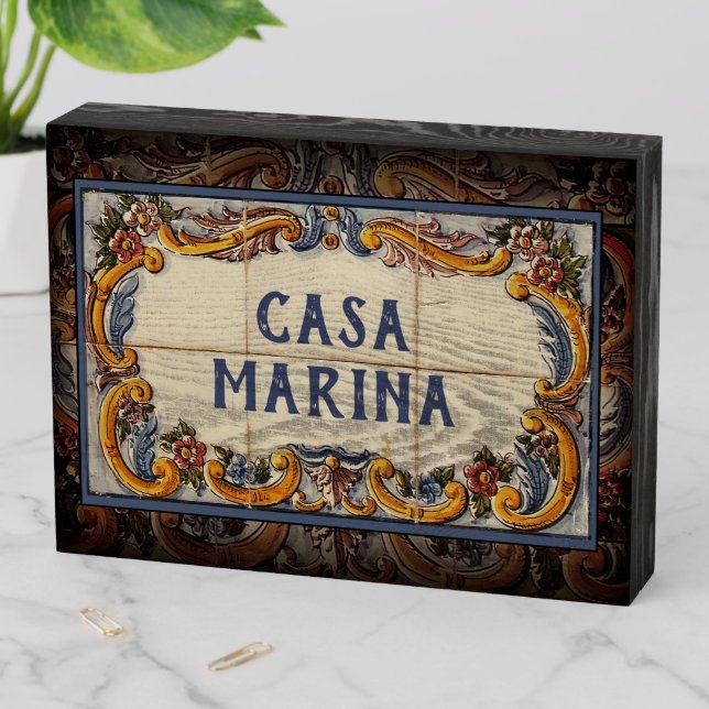Spanish House Sign (text customizable) (In Situ Horizontal)