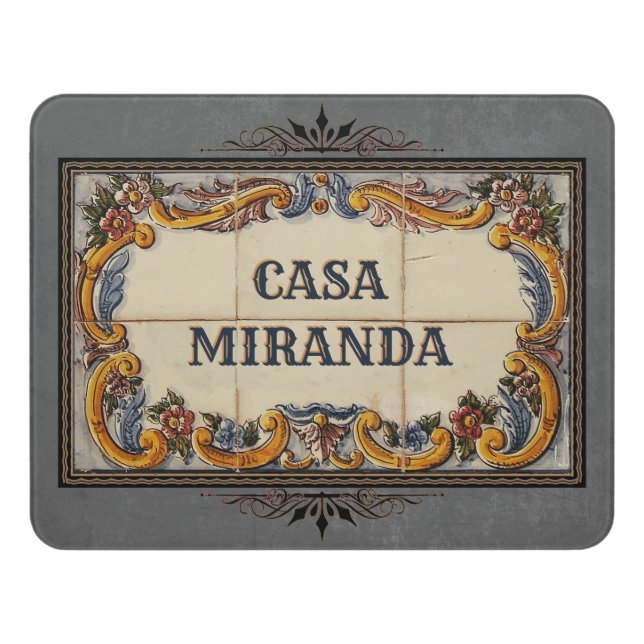 Spanish House Sign (text customizable)  (Contemporary Front)