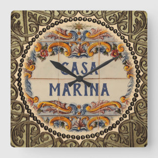 Spanish House Sign (text customizable) Clock