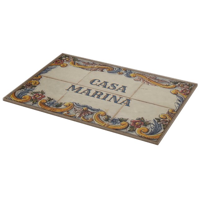 Spanish House Sign (text customizable)  Cutting Board (Corner)
