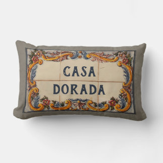 Spanish House Sign (text customizable) Lumbar Pillow