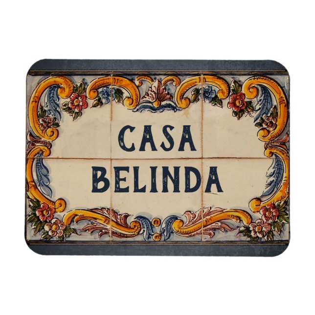 Spanish House Sign (text customizable) Magnet (Horizontal)