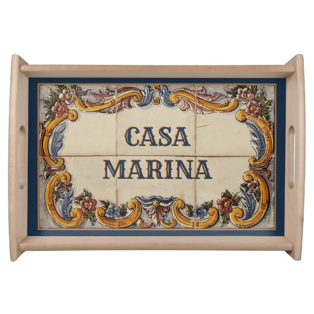 Spanish House Sign (text customizable)  Serving Tray (Front)