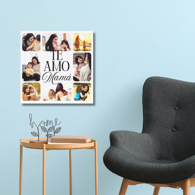 Spanish I Love You Mom 8 Photo Mother's Day Gift Canvas Print (Creator Uploaded)