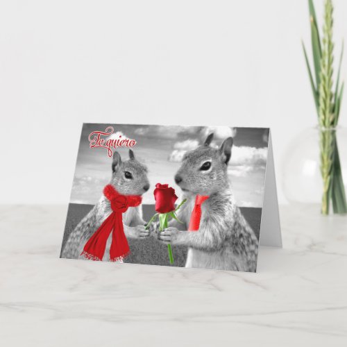 Spanish I Love You Romantic Squirrels Te Quiero Card