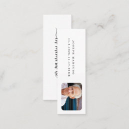 Spanish In Loving Memory Funeral Gift Bookmark Mini Business Card
