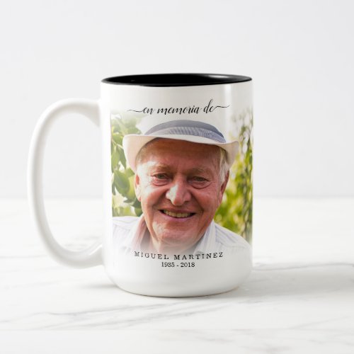 Spanish In Loving Memory Funeral Sympathy Two_Tone Coffee Mug