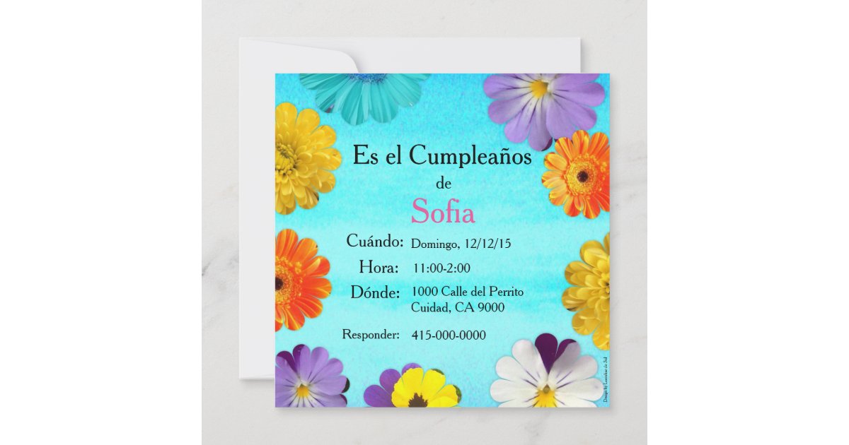 Spanish Invitación de cumpleaños/ Birthday Invitation Zazzle