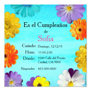 spanish birthday invitations zazzle