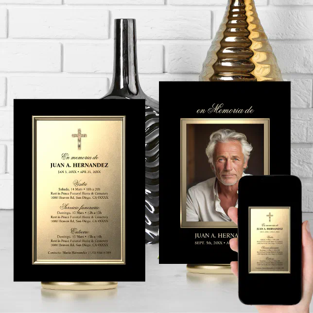 SPANISH Invitation Para Funeral Servicio PHOTO Zazzle