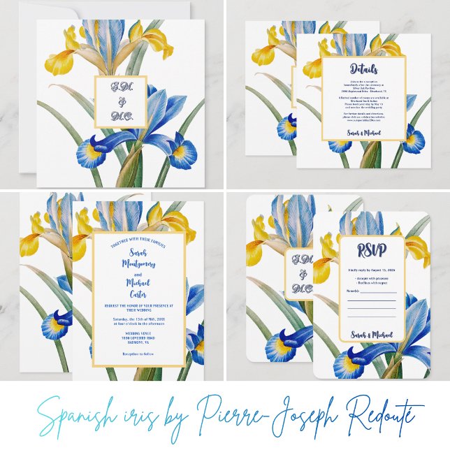 Spanish iris by Pierre-Joseph Redouté  Invitation (Spanish iris by Pierre-Joseph Redouté )