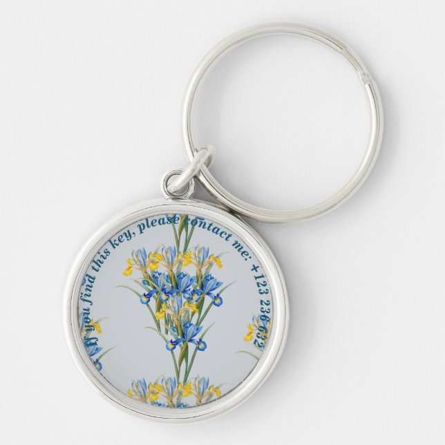 Spanish iris by Pierre-Joseph Redouté Keychain (Front)